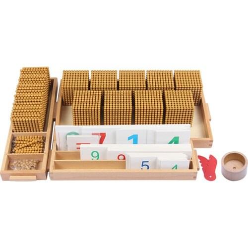 Montessori game gold beaded mathematics early childhood education educational toys 4-6 years old bank teaching aids