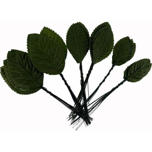 12pcs Artificial Plants Rose Leaves Silk Leaf Fake Foliage For DIY Flower Wreaths Craft Scrapbooking Gift Wedding Party Supplies