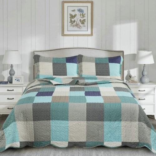 3 pcs Quilted Polyester Bedspread Set Queen Size Anti-pilling Summer Quilt Winter Bed Sheet Microfiber Bedding Cover Bed Spread