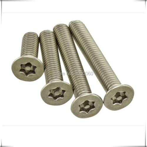 M5 Stainless Steel 304 Flat Head Pin Torx Screw Anti Theft Security Screw 50pcs/lot