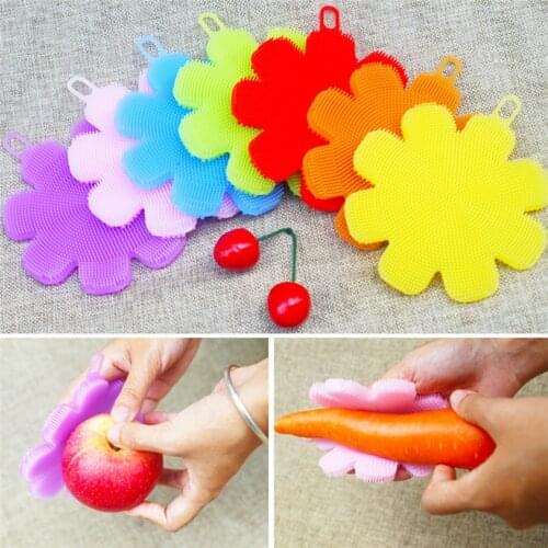 1pc Random Flower Shape Melamine Eraser Magic Sponge Diy Silicone Dishwashing Cleaning Sponge Kitchen Bathroom Cleaning Pad G