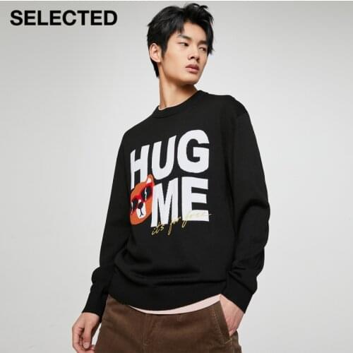 SELECTED Mans Winter New Contain Wool Cartoon Trend Casual Sweater S|420424052