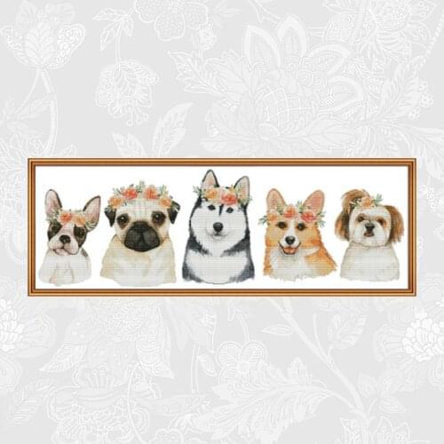 Taking pictures for dogs Chinese Embroidery kits Cross Stitch Printed Canvas 11CT 14CT DIY Handmade Needlework Cross-stitch Sets