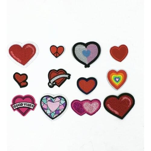 Cartoon Love Cloth Stickers Decorative Clothes Sewing Hot Melt Adhesive Badge Patch DIY Clothing Ironing Applique Accessories