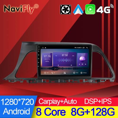 NaviFly 7862 6GB+128GB QLED Screen 1280*720 Android 10 Car Radio Audio Multimedia Player For Hyundai Sonata 7 LF 2014 - 2017