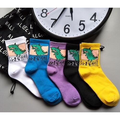 New fashion Harajuku women girls Hip Hop long socks cute Animal dinosaur socks for ladies funny japan cartoon socks cheap