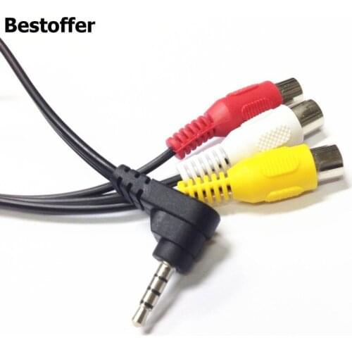 Wholesale 100 Pieces/Lot 3.5mm Mini AV Male to 3RCA Female M/F Audio Video Cable Stereo Jack Adapter Cord Brand New