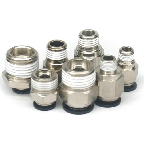 Lot of 5 1/4" 5/16" Tube 1/8" 1/4" 3/8" 1/2" NPT Male Thread Pneumatic Connector Push In Straight for Air