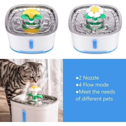 NEW 2.4L Cat Water Fountain Dog Drinking Bowl Pet Drinking Dispenser USB Powered Dish Made by Stainless Steel Led Indicator