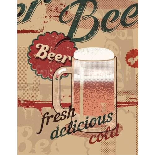 BEER FRESH DELICIOUS COLD METAL TIN SIGN POSTER WALL PLAQUE