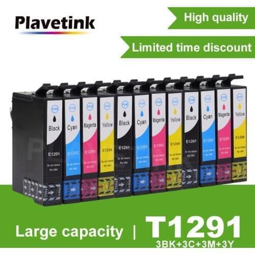 Plavetink 3 Set Compatible Ink Cartridges Full Ink For Epson T1291-T1924 Stylus SX440W SX445W SX525WD SX535WD SX620FW BX925FW