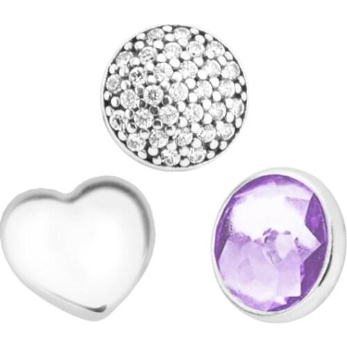 Fits for Floating Locket Pendant Necklace January Petites Pack In 3 Parts Beads 100% 925 Sterling Silver Jewelry Free Shipping