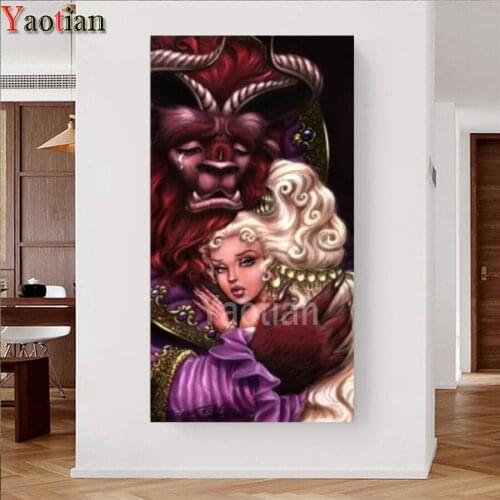 Full Square/Round Drill Mosaic Diamond Embroidery Cartoon beauty and the beast Diamond Painting Cross Stitch Kit Crafts Decor