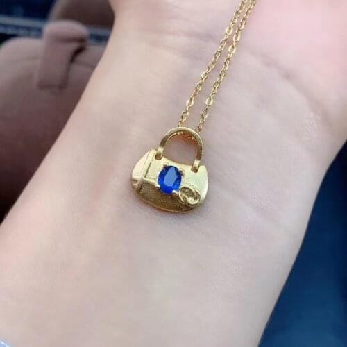 Sapphire Pendant Natural And Real Sapphire Necklace 925 sterling silver Fine jewelry Sapphire Pendant