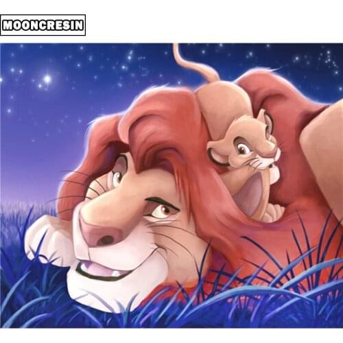 Diy Diamond Painting Animal Crossing Diamond Embroidery Cartoon Lion King Full Square Crystal Mosaic Picture Art Home Decoration