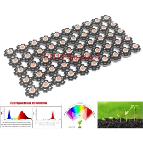 3w full spectrum led grow chip with PCB star , led grow lights ,broad spectrum 400nm-840nm led diode for indoor plant