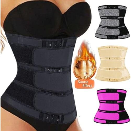 Workout Waist Trainer with Adjustable Three Straps Neoprene Sweat Body Shaper Weight Loss Faja Shapewear Belly Belt Slim