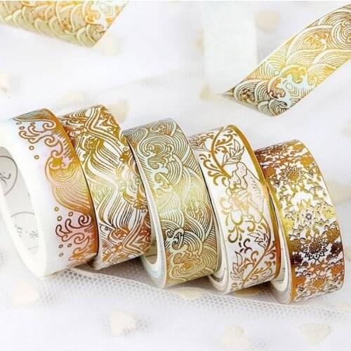 Pack Masking Gold Foil Foiled Diy Craft Glitter Crane Paper Sticky Adhesive Chinese Pattern Embellishments for Scrapbooking