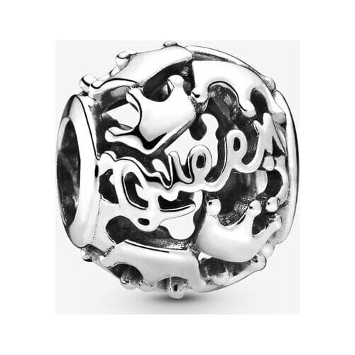 100% Real 925 Sterling Silver Queen & Regal Crowns Charm Metal Beads Fit Original Bracelet Women DIY Jewelry Making Bijoux Femme