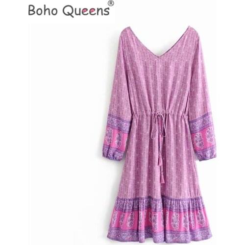 Boho Queens Floral print bat sleeve beach long Bohemian midi dress Ladies V neck Sashes Summer happie dress vestidos