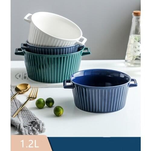1.2L Houseware kitchen utensils porcelain soup bowl Bake Tableware ceramic bowl salad bowls plates for soup Utensils for kitchen