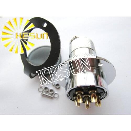 10pair GX30-6 GX30 6Pin With Flange Male & Female 30mm Wire Panel Connector M30 circular connector Socket Plug