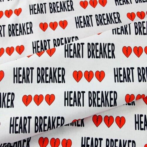 100% cotton fabric tissues for DIY patchwork baby cloth bedding set material cartoon heart letters sewing handbag dolls clothing
