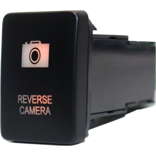 12V Reverse camera PushButton Switch ON-Off Switch Orange LED Lights with Connector Wire for Toyota 4Runner Prado 150/200 Series