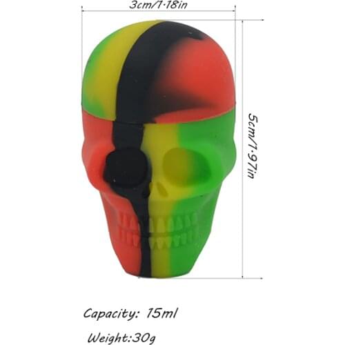 15ml silicone skull jar wax oil bho dab weed container non stick slick extract bho dab oil concentrate jars dab wax container