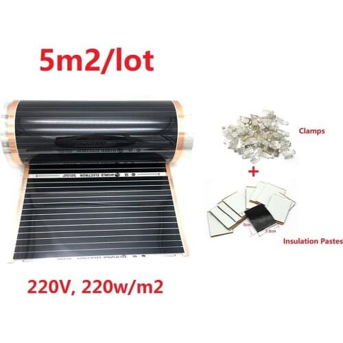 5m2 Far Infrared Carbon Heating Film 50cm 80cm Width Underfloor Warm Floor Mat