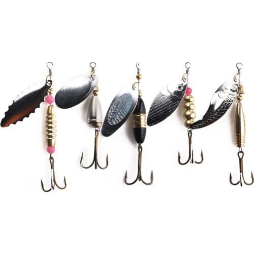 5Pcs Fishing Spoon Lures Spinner Bait Fishing Wobbler Metal Baits Spinnerbait Isca Artificial Fishing Accessories