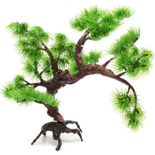 1pc Aquarium Accessories Aquarium Bonsai Ornament Fish Tank Plant Decor Artificial Plastic Bonsai Pine Tree Fish Tank Decoration