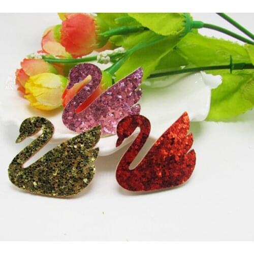 Swan shiny glitter multi color Appliques for clothes Sewing Supplies diy gift craft ornament scrapbook party hair accessories Wh