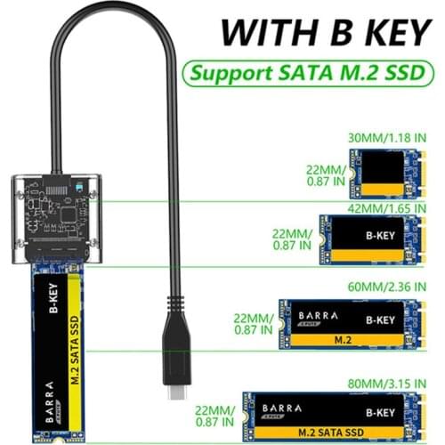 M2 SSD Box NVME/SATA Hard Disk Box M.2 To Type-C SSD Adapter For NVME PCIE NGFF SATA M/B Key SSD Disk Box Transparent