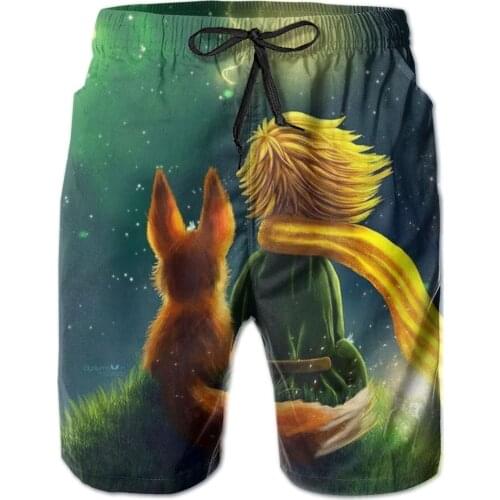 High quality Quick Dry Summer Mens The Little Prince Siwmwear Beach Board Shorts For Man Swimming Shorts Beachwear