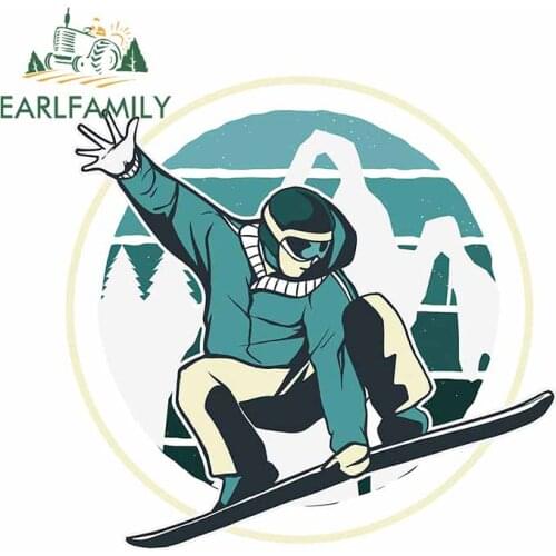 EARLFAMILY 13cm x 12.7cm For Snowboarding Car Stickers Waterproof Decal DIY Car Accessories Personality Occlusion Scratch