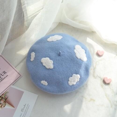 High quality Handmade wool felt fresh and lovely Japanese cloud Duobei Lei cap hat