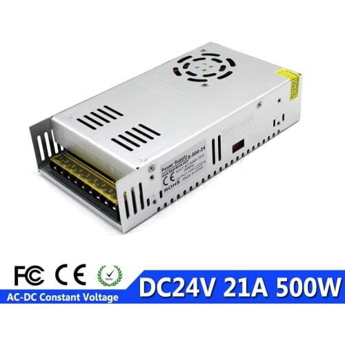 Single OutputS Witching Power Supply DC 24V 21A 500W LED Power Source Transformer 220v 110v AC To DC24V for Cctv Led Light Lamp