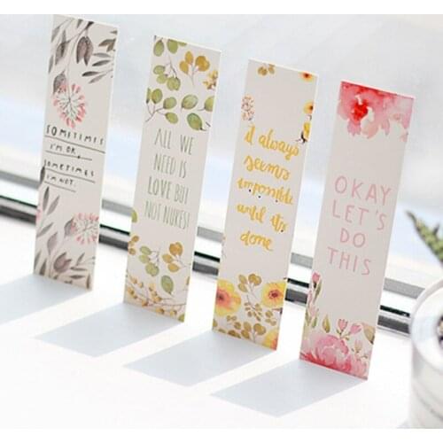 LX0B Pack of 30PCS Message Card Paper Bookmark Blossom Flower Style Bookmark Page Dividers School Office Stationery