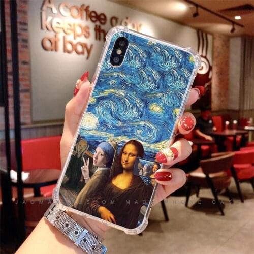 Jaomax Soft Silicone Clear Shockproof Art Paintings Mona Lisa Funny Case For iPhone 11 X Xs Max 7 8 6 S Plus Xr 5S SE Cover