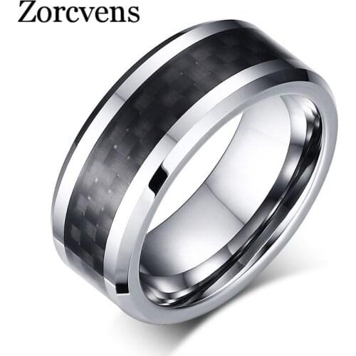 2020 New Top Quality Tungsten Carbide Ring for Men Middle Carbon Fiber Fashion Mens Accessories