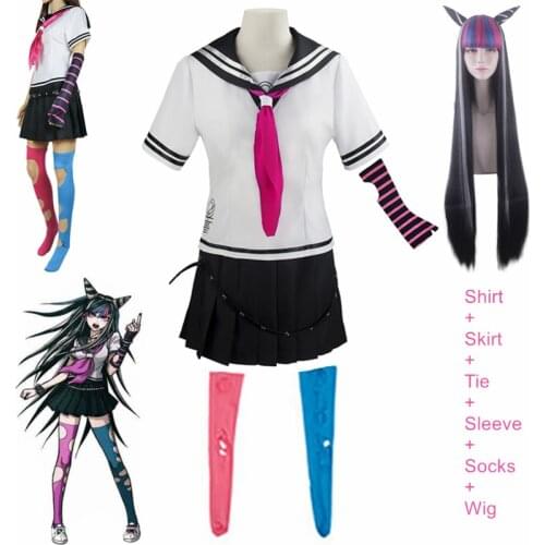 New Danganronpa Dangan Ronpa Mioda Ibuki Cosplay costume Suit Skirt Halloween For Women Clothes Set Wig Halloween Carnival Party