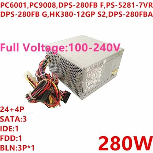 New Original PSU For Lenovo M58 57 280W Power Supply PC6001 PC9008 DPS-280FB F PS-5281-8VE DPS-280FB G HK380-12GP S2 DPS-280FB A