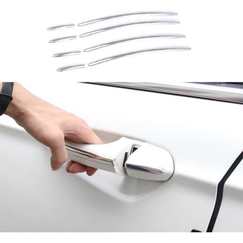 Pcmos 8Pcs Sliver Stainless Steel Side Door Handle Cover Trim For Ford Fusion Mondeo 2013-2018 Exterior Parts Styling Mouldings