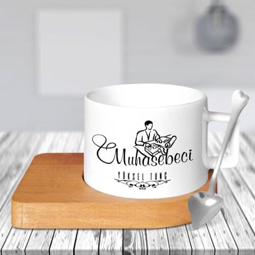 Personalized Professional Accountant Wood Altlıklı Ceramic Cup-1