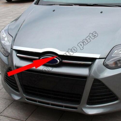Stainless Steel Front Engine Cover Hood Trim Strip For 2012 2013 2014 Ford Focus