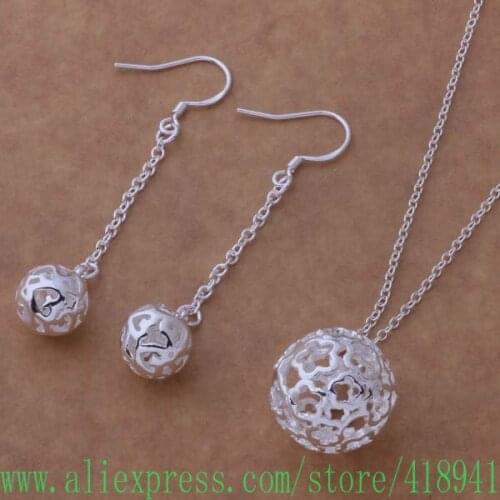 Silver Plated Jewelry Sets Earring 318 + Necklace 338 /eevamwca bfxajxea AS227