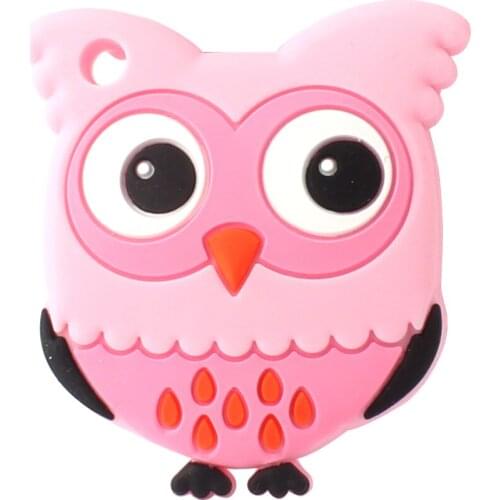 10Pcs Owl Silicone Teether Food Grade Silicone Beads Baby Teething Toys Infant Nursing Necklace Charms Pendant