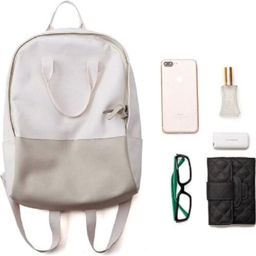 Simple Plain Japan Style Women Canvas Backpack Female Girls Laptop School Backpacks for Teenager Patchwork Shoulder Bags Mochila