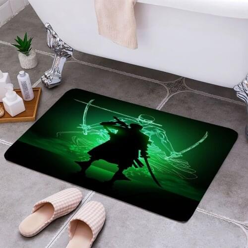 Roronoa Zoro Anti-slip Doormat Vacuuming Water Absorbing Kitchen Bedroon Bath Floor Mats Home Entrance Home Decora